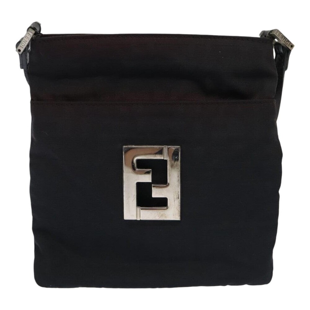 Fendi Zucca Nylon Shoulder Bag Black
